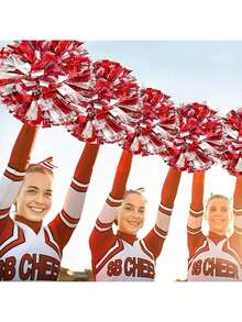 2 件啦啦队手持绒球丝带，舞蹈表演道具，广场舞游戏道具，用于足球、篮球、足球和体育表演、团队运动、舞蹈和啦啦队道具