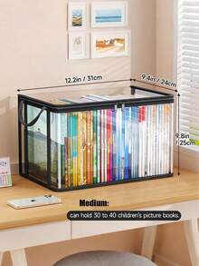 透明PVC收纳袋，多功能整理盒，带翻盖和可视窗口 - 耐用长方形家用收纳容器，适用于玩具、工艺品、书籍、学习用品、零食 - 11种节日场合的完美礼物 - 彩色 - 查看 4
