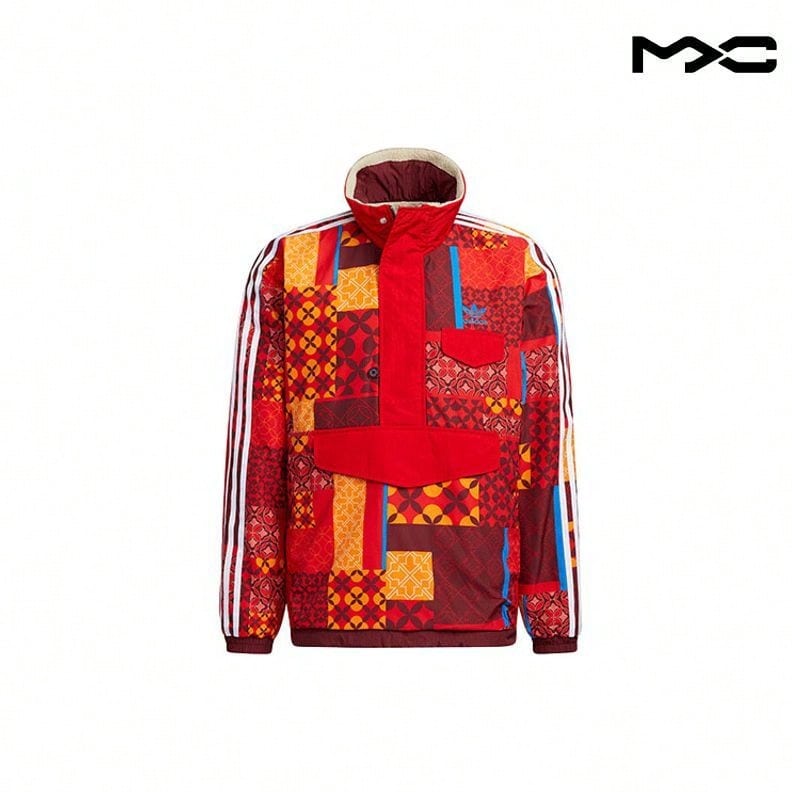 Orig Trefoil CNY Aop 2Sided Fleece Warm Logo Sport Jacket V1 Red Outerwear Men - Multicolor - View 1