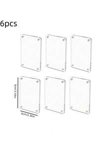 1/6 pièces/set Cadres photo acryliques pour réfrigérateur, cadres photo transparents pour mini photos instantanées de taille portefeuille pour réfrigérateur