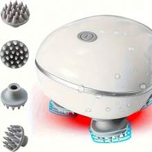 电动头皮按摩器，Type-C充电（含1200mAh锂电池）。3档速度调节，一键切换。ABS材质，配有4个可拆卸硅胶按摩爪。适用于头部、颈部、手臂和腿部按摩。按摩和舒缓压力的必备良品。节日礼物。