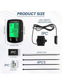 1 pieza Computadora de bicicleta multifuncional con cable, velocímetro de bicicleta, odómetro, pantalla táctil LCD, con soporte de mesa, almohadilla de silicona antideslizante y correa de conexión de nylon, retroiluminación impermeable, termómetro, regalo de análisis de datos profesional para entusiastas del ciclismo, adecuado para el ciclismo de verano en carretera y bicicleta de montaña