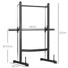 HOMCOM Smith Machine Squat Rack With Pull-Up Bar, Adjustable Weight Rack, Multi-Functional Weight Lifting Barbell Stand For Home, Gym, Strength Training - Black - View 2