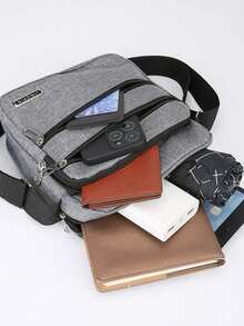 男士时尚休闲大容量多隔层单肩包街头潮流 - 立款 - 查看 4