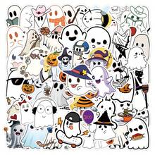 60 片可爱贴纸万圣节贴纸鬼贴纸万圣节装饰万圣节礼物万圣节玩具万圣节派对装饰乙烯基防水贴纸用于日记电脑剪贴簿行李水瓶手机 - 多色A - 查看 2