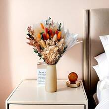 70pcs Bohemian Style Dried Flower Bouquet, Pampas Grass, Eucalyptus, And Rabbit Tail Dried Plants - Ideal For Wedding Table Decor, Bridal Bouquets, Valentine's Day, Fall, Halloween, Easter, And Thanksgiving