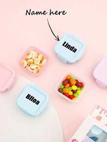 1 Peça Recipiente de Armazenamento de Petiscos Multicolorido Personalizado, Organizador de Doces e Nozes Arco-Íris, Suporte para Temperos e Geléia de Cozinha, Recipientes para Molho de Salada, Recipientes de Plástico para Molhos e Condimentos com Tampas para Lancheira, Suprimentos Escolares, Volta às Aulas, Ideal para Trabalho, Escola e Espaço Economizador Estiloso, Adorável, Personalizado Colorido - Multicolorido - Visão 3