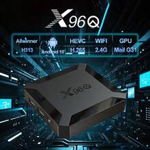 Caja de TV inteligente Android 10.0 X96Q Allwinner H313 Quad Core TVBOX 1GB 8GB 4K 2.4G Wifi Caja superior rápida 2GB 16GB