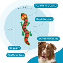 Outward Hound Fire Biterz Turtle Plush Firehose Material Interactive Dog Toy, Medium