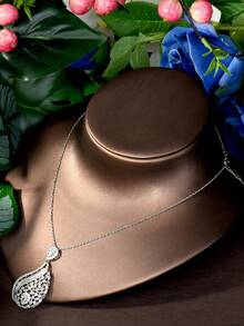 1 Set Luxus Schmuckset mit kubischen Zirkonia Wassertropfen Dekor, 3 Teile, geeignet als Geburtstagsgeschenk für Frauen