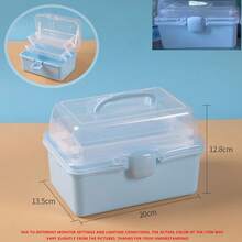 Hộp đựng đồ đa năng 3 tầng, dung tích lớn, thiết kế trong suốt, 6 màu sắc để lựa chọn, có thể gấp gọn, dùng làm hộp đựng dụng cụ làm móng, hộp đựng văn phòng phẩm, hộp đựng trang sức, hộp đựng dụng cụ may vá. Nắp trong suốt giúp dễ dàng quan sát, cấu trúc xếp chồng, bền chắc, phù hợp cho việc tự làm đồ trang trí và nhà cửa, món quà Giáng sinh hoàn hảo. - Nhiều màu - Xem 17