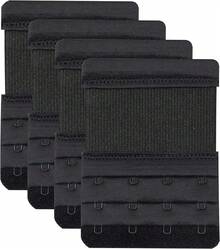 4 Hook Bra Extenders, Soft Stretchy Comfortable Strap Extender - 黑色 - 查看 12