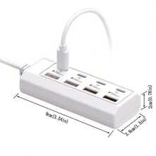 25W Fast Charging Wall Charger Station 8-Port USB Hub (4USB-A + 4 Type-C PD Ports) - Simultaneous Charging ForTablets/Laptop/Smart Devices - 2023 Upgraded Multi-Interface Charger With Smart Charging Tech