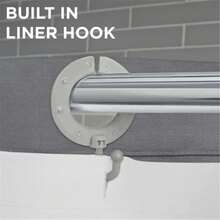 Local Warehouse Arrive In Three Easy Hang Waffle Stripe Premium Fabric Shower Curtain, Grey