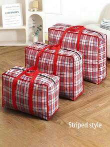 1/2 túi đựng đồ du lịch dung tích lớn có khóa kéo và tay cầm chắc chắn - Chống bụi, có thể tái sử dụng, thích hợp đựng quần áo, đồ giặt, chăn ga gối đệm, đồ đạc khi chuyển nhà và đóng gói - Chất liệu nhựa bền, có thể giặt máy, họa tiết kẻ caro, vải chống nhăn. - Nhiều màu - Xem 3