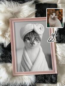 1 szt. w ramce, spersonalizowany, niestandardowy wydruk na płótnie z portretem zwierzaka, zabawny pies czytający gazetę na toalecie z opaską na ręcznik, dekoracja ścienna do łazienki bez ramki, wysokiej jakości plakat na płótnie do domu, biura, klasy, wyjątkowy prezent dla miłośników zwierząt, dekoracja ścienna ze zdjęciami psów, zabawny design, szczegółowa grafika, wielofunkcyjny, ozdobny, wielokrotnego użytku, wykwintny, stylowy, wysokiej jakości, kolorowy, nowoczesny, niestandardowy, spersonalizowany, niepowtarzalny, idealny prezent dla niego, idealny prezent dla niej, dla chłopaka, taty, dziewczyny, mamy, rodziny, przyjaciół, herbaciarni, domu, ogrodu, biura, na rocznice, na Walentynki, na Dzień Matki, na urodziny, na Dzień Ojca, na ukończenie szkoły, na ślub, na parapetówkę, spersonalizowane artykuły dekoracyjne do domu - Wielokolorowe - Zobacz 4