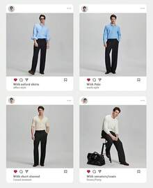 Mens Casual Pleated Baggy Wide Leg Vintage Relaxed Fit Work Office Trousers, Old Money Style S5ET - Màu xám đen - Xem 11