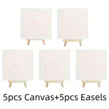 12pcs/Set (12pcs=6pcs Easel+6pcs Drawing Board) Drawing Board And Easel Combination Set, Including 6pcs Square 6*6in Drawing Board And 6pcs Easels, Affordable Price And Good Quality, Very Suitable For Beginners, Or Artists To Create Small Paintings - one-size - View 12