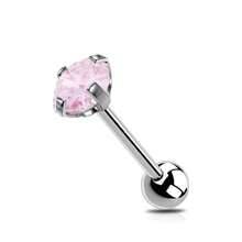 1/4pcs Fashionable Cubic Zirconia Decorated Round & Heart Shaped Tongue Rings, Suitable For Daily Wear By Men & Women