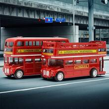 1 件复古英国双层巴士模型、合金玩具车、男孩玩具、合金巴士模型、复古英伦风格、合金巴士模型、车辆装饰、双层巴士礼物、可移动巴士收藏品、圣诞节礼物、圣诞装饰、感恩节礼物、平安夜礼物 - 彩色 - 查看 5