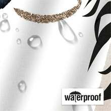 Local Warehouse Arrive In Three Abstract Shower Curtain, Boho Mid Century Modern Neutral Geometric Bathroom Curtain Dr With 12 Hooks, 72" X 72"