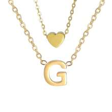 Kit 2 Exquisite And Elegant Necklaces For Women With Letter Pendant And Heart Pendant, 18k Gold Plated Or 925 Silver Plated - 金色 - 查看 10