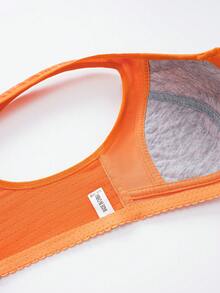 四件套花卉印花前扣式文胸，柔软优雅的无钢圈文胸，女士内衣 - 彩色 - 查看 8