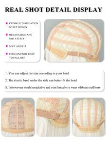 Long Straight Synthetic White Wig With Bangs For Women Wigs Party Cosplay Wear Wigs Heat Resistant Red Wigs For Fashionable Girl Daily School Party Use,Halloween Role Playing - Multicolor - View 7