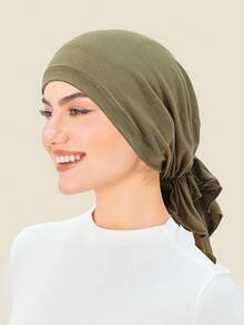 Women Modal Elastic Headscarf Hat, Solid Color Short Tail Curved Headwrap, Breathable Chemo Hat,Suitable For Daily Life And Occasions