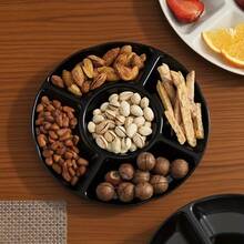 5-Compartment Flower Shaped Multi-Function Serving Tray - Made Of Plastic, Unbreakable. Lightweight And Easy To Carry, Easy To Clean. Stackable Design Saves Space. Divided Appetizer Plate, Versatile Use To Hold Various Foods Such As Snacks, Candies, Fruits, Nuts And Cakes - Suitable For Home, Gatherings, Camping, Travel And Party Food Display. A Must-Have Multi-Compartment Dining Plate For Families