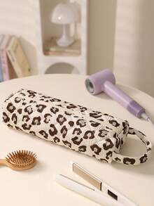 1 pezzo Borsa portaoggetti per asciugacapelli con fiocco e motivo floreale, borsa portaoggetti per arricciacapelli con stampa leopardata, borsa da viaggio portatile per accessori per capelli (ferro arricciacapelli, asciugacapelli), fermagli per capelli, piastra per capelli, borsa protettiva antipolvere di grande capacità per arricciacapelli elettrici, piastre per capelli, custodia per asciugacapelli per casa, palestra, vacanza e viaggio di lavoro - Multicolore - Visualizzare 13