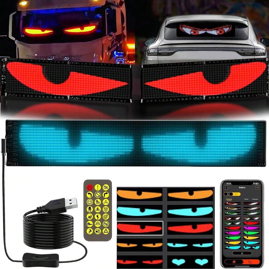 Flexible Wireless LED Matrix Panel Logo With USB Power, Application Control, And Remote Control - Suitable For Multi-Color Programmable Lighting In Homes, Shops, Hotels, And Holiday Decorations - Easy To Install And Durable Design