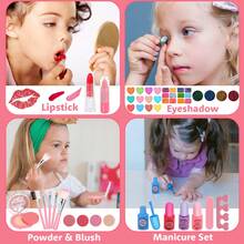PINK AND WHITE - Girls' Children's Makeup Set, Washable Girls' Makeup Set, Washable Children's Makeup Set, Cosmetics Gift Set, Suitable As A Birthday Or Christmas Gift For Girls Aged 3 And Above. - Hồng - Xem 6