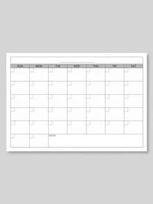 1 Pc Undated Monthly Calendar Planner, Minimalist Monthly Planner With Large Boxes And Notes Section, Work And Home, Office Decor, Back To School Supplies - Black - View 7