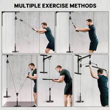 SPORTNOW Weight Pulley System, Cable Pulley System For Home Gym, Cable Machine LAT Pull Down Attachment For Biceps Curl, Tricep, Arm Workouts - Red - View 3