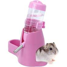 3 In 1 Hamster Hanging Water Bottle 80ml Pet Auto Dispenser With Base For Dwarf Hamster Mouse Rat Hedgehog - Màu vàng - Xem 6