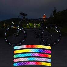 10/20/100pcs Mountain Bike Reflective Sticker Set, Car Wheel Reflective Sticker, High Reflective Stripe Tape, Suitable For Motorcycle Bicycle Car Wheel Decoration, Luminous Strip - Black - View 8