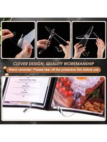 Suport acrilic pentru rețete, 6,5 x 8,5 inci, afișaj multifuncțional pentru blatul de bucătărie, raft pentru cărți de bucate