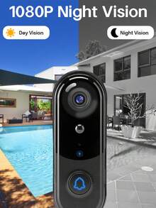 1080P Smart Doorbell Camera Wireless With Indoor USB Chime, HD Night Vision, Two-Way Audio, HD Live Video, Smart Human Detection, Outdoor Waterproof, Real Time Alerts, Easy Install - màu đen - Xem 8