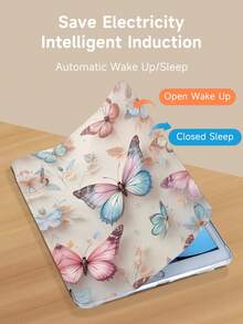 Dreamy Butterfly Pattern Tablet Protective Case, Compatible With IPad 9.7/10.2/10.5/10.9/12.9/Pro 11, 10th Generation, Compatible With Samsung Galaxy Tab S6 Lite 10.4-Inch, Compatible With Kindle Paperwhite 12th Gen 2024, Kindle (11th Generation) 2022 Release, Soft Fall Protection, Smart Stand/Automatic Wake-Up/Sleep