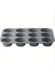 1 件碳钢松饼烤盘，适用于烘烤 24 杯不粘迷你纸杯蛋糕烤盘 - 灰色 - 查看 15