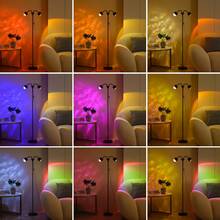 "Double-Head RGB Sunset Wave Floor Lamp – 360° Rotating Ambient Projector With 3D Ripple Lighting Effect For Bedroom, Living Room, And Party Decor" - 黑色 - 查看 5