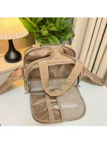 1 个大容量双开口纯色洗漱包，女士便携式度假化妆包，多口袋多槽多功能化妆包，时尚简约分区收纳包，暑假旅行必备品，返校学校用品包，用于学校洗漱包旅行 - 黃色 - 查看 8