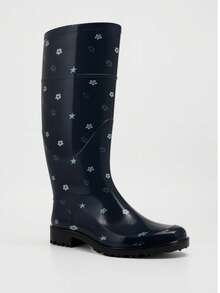 Bota De Lluvia Impermeable Para Dama Top Moda 4053 Alana , duraderas y resistentes al desgaste, antideslizantes, aptas para días lluviosos y soleados, diseño de suela antideslizante para mayor tracción, fácil de limpiar, diseño de punta redonda para comodidad del pie, material suave y flexible para un uso cómodo Otoño-Invierno - Alana/Petróleo - Ver 5