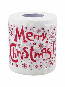 1 rouleau, papier toilette thème de Noël festif - Père Noël, renne et designs d'arbre de Noël mignons et de bandes dessinées, papier hygiénique doux pour la salle de bain, idéal pour les célébrations de Noël et des fêtes, cadeau de fête de Noël, décoration de fête de Noël