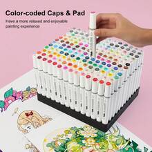 6/24/48/60/88/100/168 Colors Alcohol Based Markers, Fine & Broad Dual Tip Permanent Artist Art Markers Sketch Markers For Adult Coloring Book, Illustration Highlighting And Underlining - Multicolor - View 11