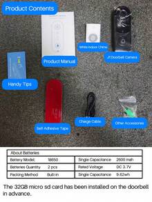 1080P Smart Doorbell Camera Wireless With Indoor USB Chime, HD Night Vision, Two-Way Audio, HD Live Video, Smart Human Detection, Outdoor Waterproof, Real Time Alerts, Easy Install - màu đen - Xem 2