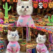 1pc Puppy Daycare Pet Dog Costume, Sweet Style Pet Hoodie, Puppy Daycare, Puppy Daycare , Dog Costume, Chihuahua Dog Clothes, Colorful Bow Decor Small Dog & Cat Autumn/Winter Outfit, Soft & Warm Yet Adorable