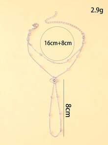 1pc New Demon Eye Linked Finger Chain Bracelet, Niche Design, Minimalist Vintage Chain Hand Harness, Fashion Accessory