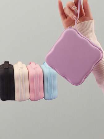 1 件便携式旅行数码配件收纳包，可爱卡通设计，适用于电缆、充电器、耳机、电子配件旅行必需品充电器盒数码相机配件电缆整理器电子整理器收纳袋防水旅行适用科技适用女士适用男士